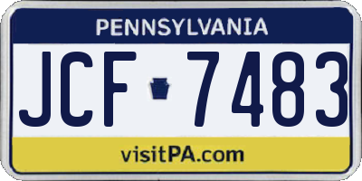 PA license plate JCF7483