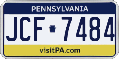 PA license plate JCF7484