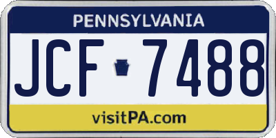 PA license plate JCF7488