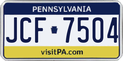 PA license plate JCF7504