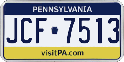 PA license plate JCF7513