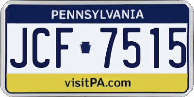 PA license plate JCF7515