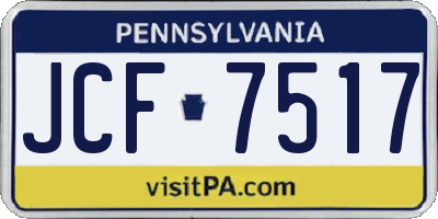 PA license plate JCF7517