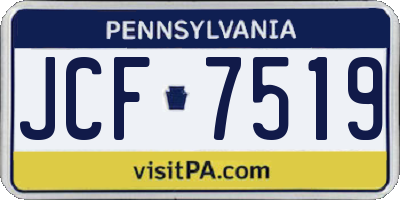 PA license plate JCF7519