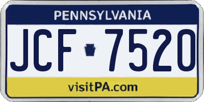 PA license plate JCF7520