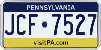 PA license plate JCF7527