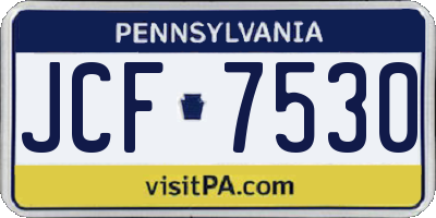 PA license plate JCF7530