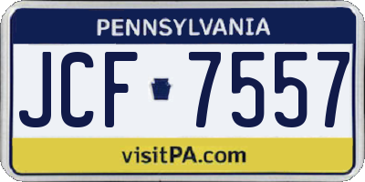 PA license plate JCF7557