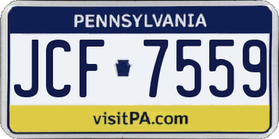 PA license plate JCF7559