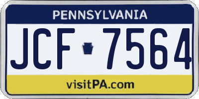 PA license plate JCF7564