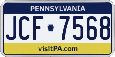 PA license plate JCF7568