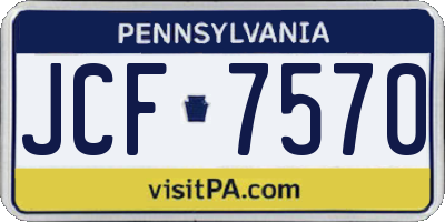 PA license plate JCF7570