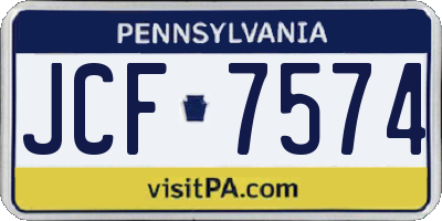 PA license plate JCF7574