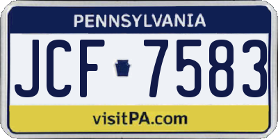 PA license plate JCF7583