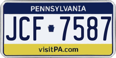 PA license plate JCF7587