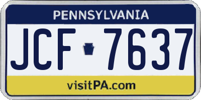 PA license plate JCF7637