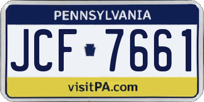 PA license plate JCF7661