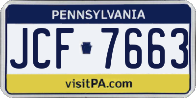 PA license plate JCF7663