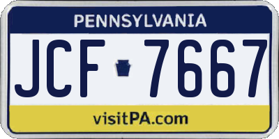 PA license plate JCF7667