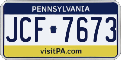 PA license plate JCF7673