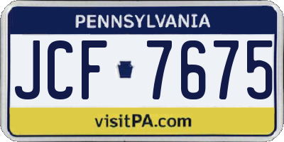 PA license plate JCF7675
