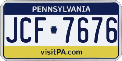 PA license plate JCF7676