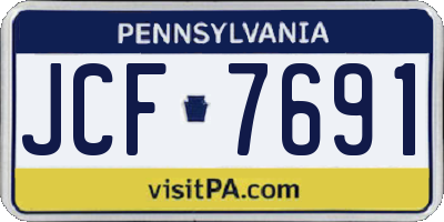 PA license plate JCF7691