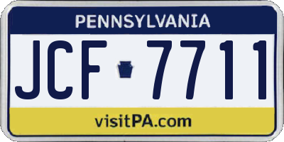 PA license plate JCF7711