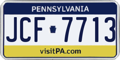 PA license plate JCF7713