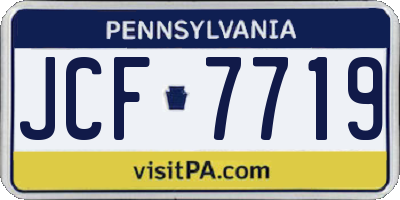 PA license plate JCF7719