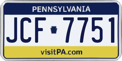 PA license plate JCF7751