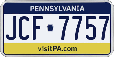 PA license plate JCF7757