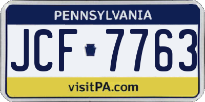 PA license plate JCF7763
