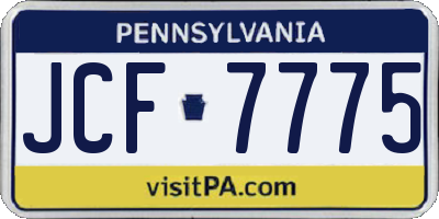 PA license plate JCF7775