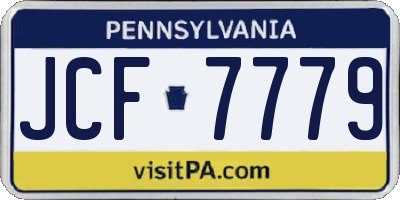 PA license plate JCF7779