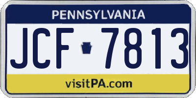 PA license plate JCF7813