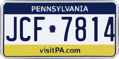 PA license plate JCF7814