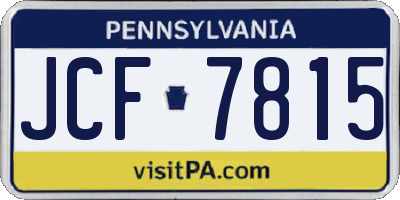 PA license plate JCF7815
