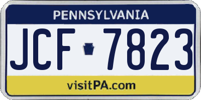 PA license plate JCF7823