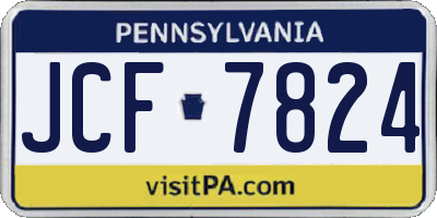 PA license plate JCF7824