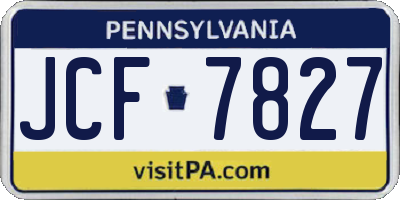 PA license plate JCF7827