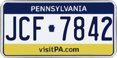PA license plate JCF7842