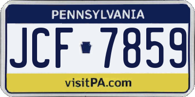 PA license plate JCF7859