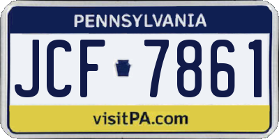 PA license plate JCF7861