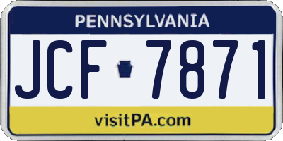PA license plate JCF7871