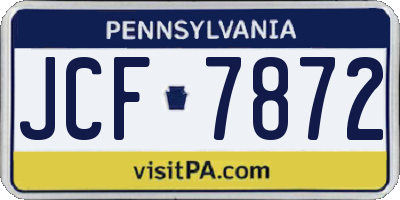 PA license plate JCF7872