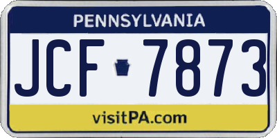 PA license plate JCF7873