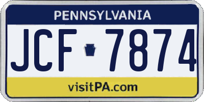 PA license plate JCF7874