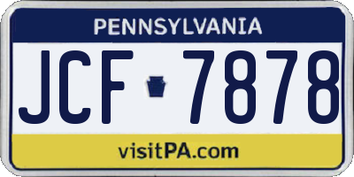 PA license plate JCF7878