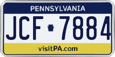 PA license plate JCF7884